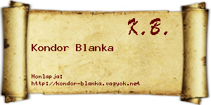 Kondor Blanka névjegykártya